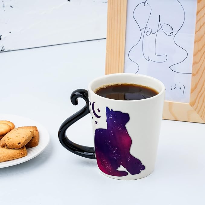Color Changing Cat Coffee Mug for Cat Lovers - Mom Birthday Gifts for Women - Crazy Kitten Lady Mugs for Animal Lover Mom, Daughter, Sister, Aunt, Wife, Best Friends, BFF, Coworkers, Her - 12oz