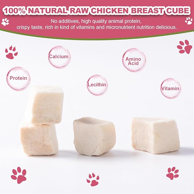 Dylan's cabin Freeze Dried Chicken Breast - Single Ingredient Cat and Dog Treats Natural Animal Protein Healthy Tasty Snacks for Training (113g)