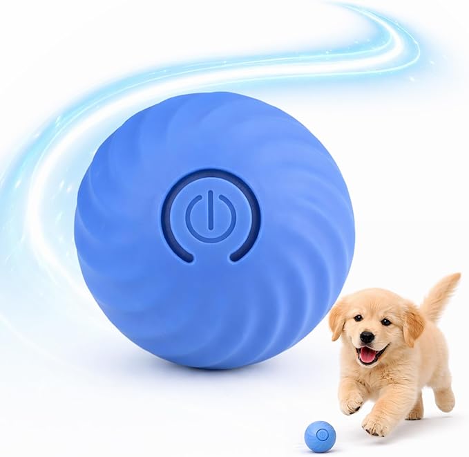 Interactive Dog & Cat Toy Ball, Automatic Moving Pet Toy for Small & Medium Dogs and Cats, USB-C Rechargeable Rolling Indoor Dog Toy for Boredom Relief
