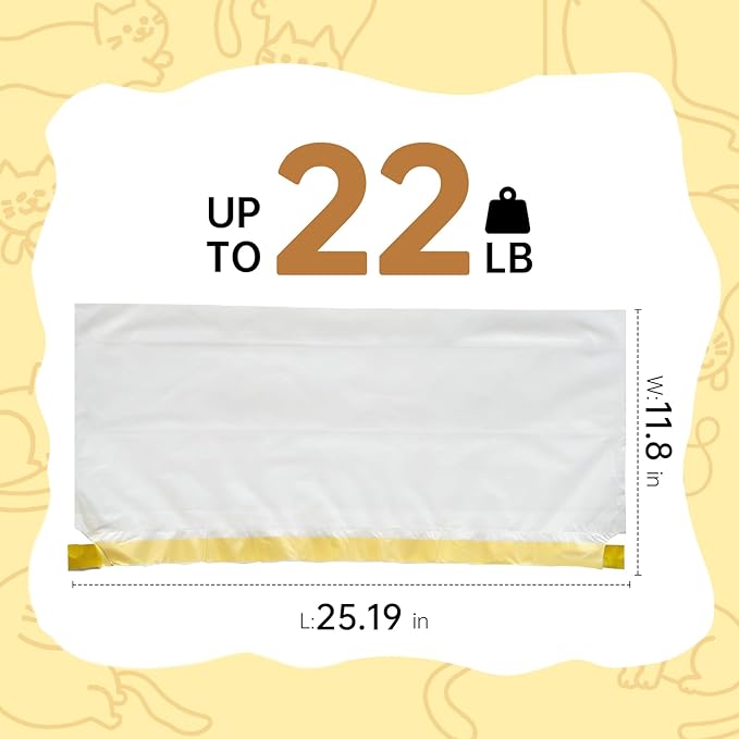 80 Count Cat Litter Box Liner Bags for Open-Top Pet Automatic Self Cleaning Cat Litter Box, Waste Bags, 27" x 13"Heavy Duty Replacement Trash Bags with Drawstring (Yellow)