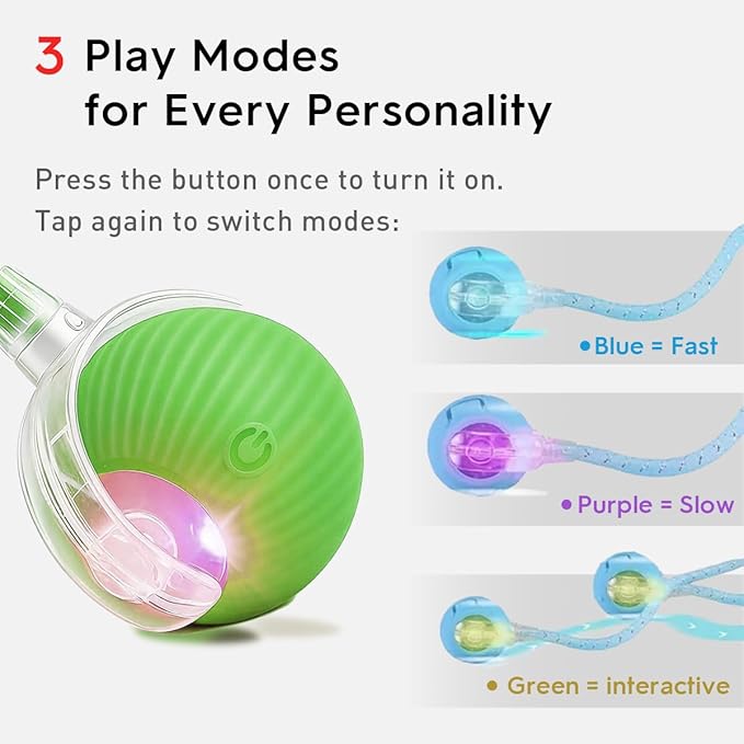 Interactive Cat Toy Ball - Speedy Motion Activated Rolling Toy for Indoor Cats, Smart Automatic Moving Stimulation to Keep Them Busy, Fun Cat Toys for Bored Adult Cats & Dogs（Green）