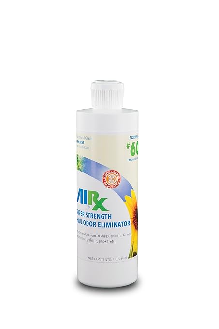 Airx RX 60 Super Strength Foul Odor Eliminator, 1 Pint Bottle, Clear Straw