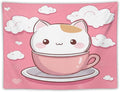 MaSiledy Kawaii Cat Tapestry Wall Hanging Cat Lover Gifts Aesthetic Bedroom Tapestries Landscape Tapestry Wall Art Home Decoration for Bedroom Living Room Dorm 30"x40" Gift for Christmas