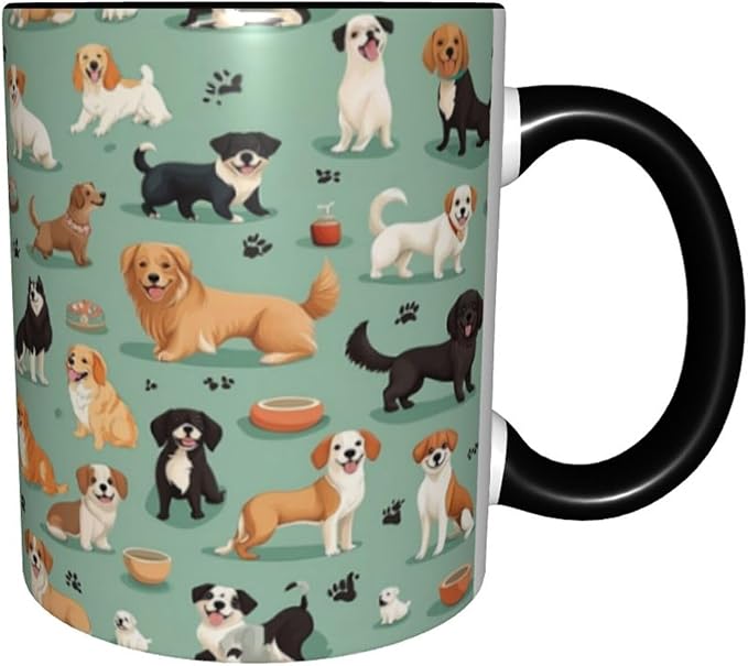 Dog Coffee Mug 11oz Ceramic Tea Cup With Handle Funny Porcelain Mugs for Women Dishwasher Microwave Safe