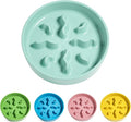 Ceramic Slow Feeder Dog Bowls Small Breed, 0.5 Cups Dog Food Dish for Fast Eaters, Puzzle Bowl for Small Dogs and Cats, 5.5 Inch-Turquoise