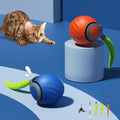 Sachie Indoor Pet Play, Automatic Moving Ball, USB Rechargeable Smart Ball, Two Speed Adjustment, with Replacement Tail (Mix 2pcs)