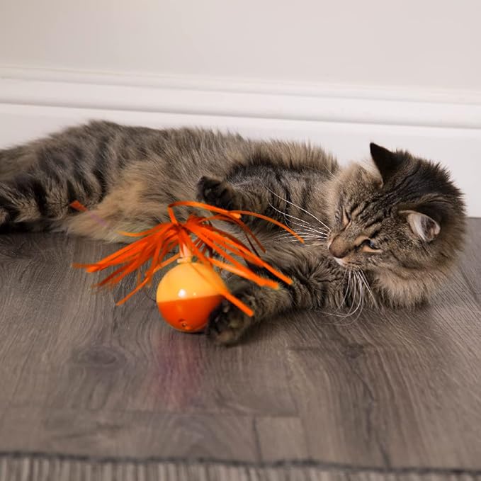 SmartyKat (2 Count) Twirly Top Electronic Motion Ball Cat Toy, Battery Powered - Randomly Selected Color, 2 Count