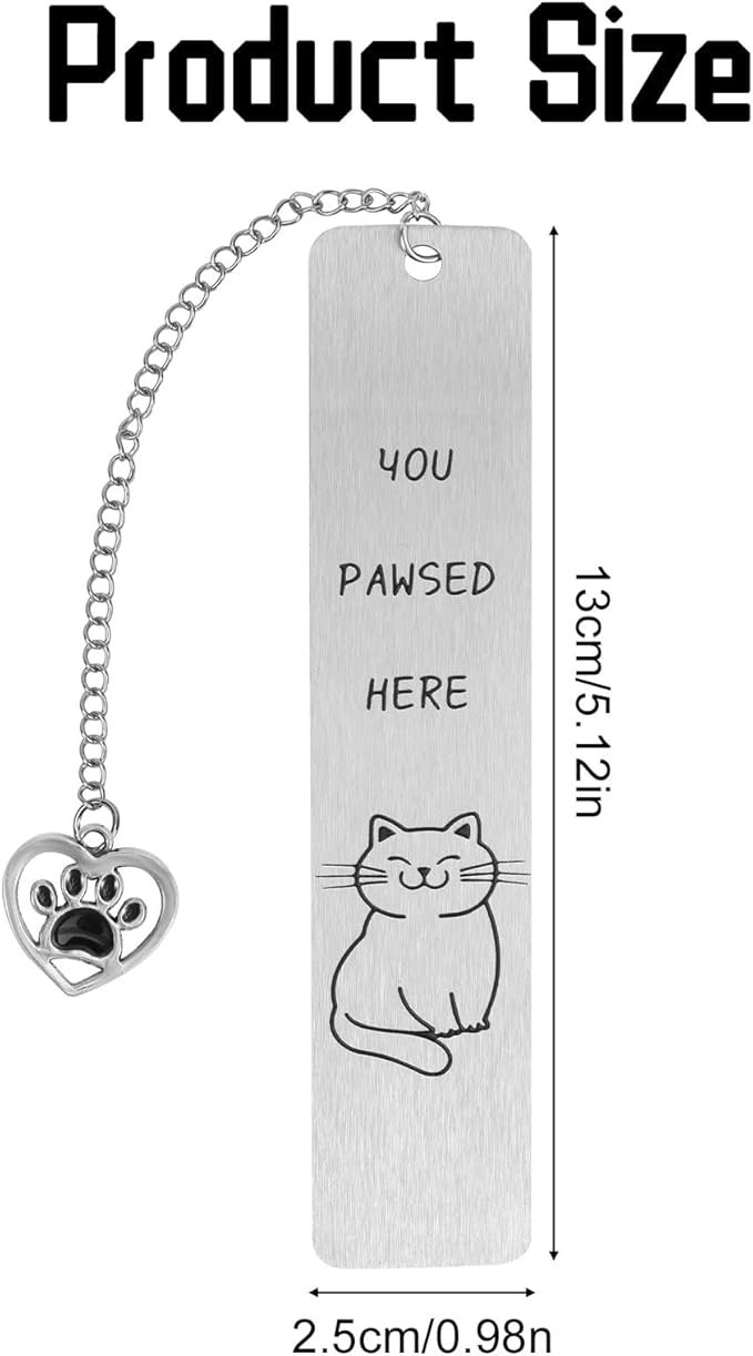 Cute Cat Bookmark, Aesthetic Book Marker Animal Funny Adorable Reading Accessories for Book Lovers Cat Lovers Men Women Teens Boys Girls Gift