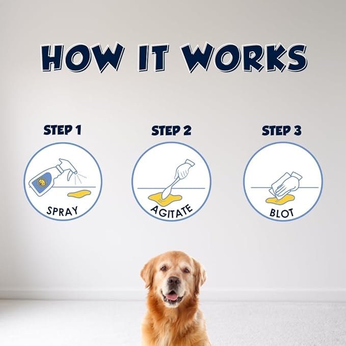 Pet Stain Odor Remover Professional Strength Powerful Eliminator for Tough Dog Cat Pet Urine Pee Poop Feces Vomit Slobber Drool Blood Wine Coffee Home Kennel Car RV Office (1 Gallon)