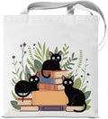 Cute Cat Canvas Tote Bag for Women Funny Cat Bag for Shopping Work Travel Lover Totes Gifts