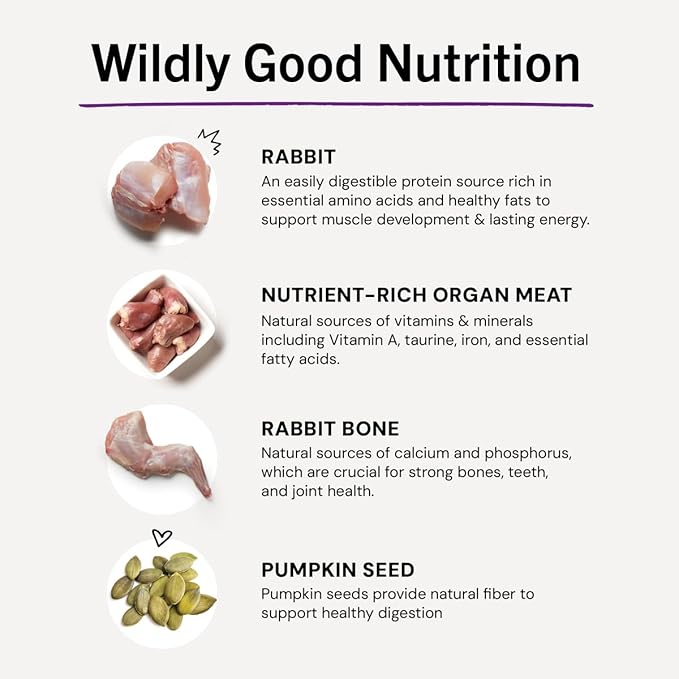 Stella & Chewy's Freeze-Dried Raw Cat Dinner Morsels - Premium Rabbit Recipe with 98% Responsibly-Sourced Meat & Organs - Natural Grain-Free Cat & Kitten Food - Made in USA - 18oz