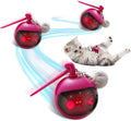 Interactive Cat Toys for Indoor Cats, Automatic Motion Activated Kitten Ball Toy, Moving Stimulation Cat Toys for Bored Indoor Adult Cats, Low Noise Fast Rolling Moving Ball (Rose Red)