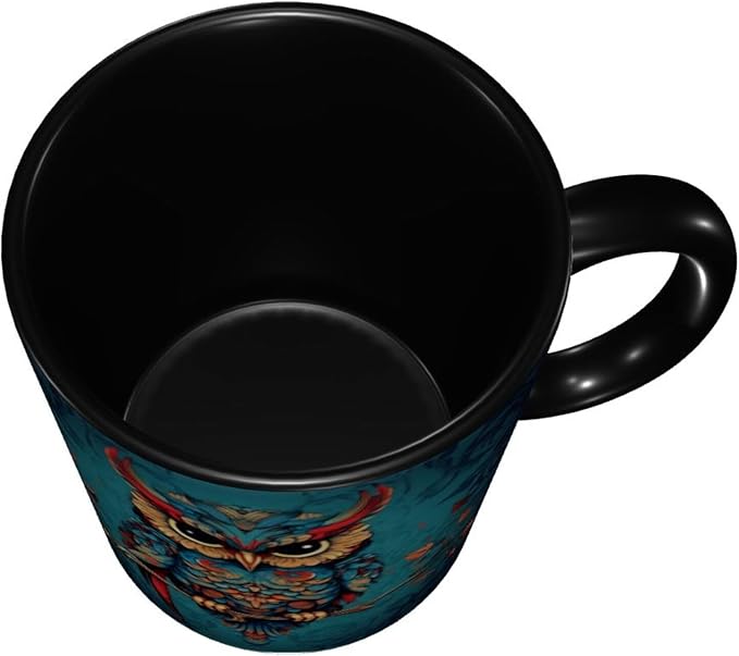 Owl Coffee Mug 11OZ Funny Ceramic Tea Cup Kitchen Decor Novelty Presents for Home Office Travel