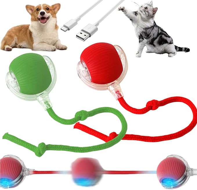Dog Toys Interactive Dog Toys, 2025 Upgraded Interactive Rolling Ball, Cat Toys Ball for Dogs, Electric Rolling Ball Dog Toy, Interactive Cat Toys Self Moving Dog Toys (2 Pack)