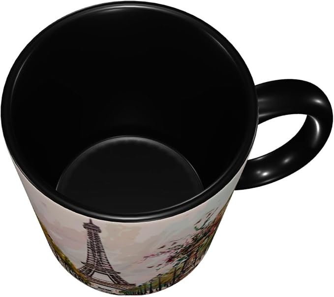 Paris Eiffel Tower Coffee Mug 11OZ Funny Ceramic Tea Cup Kitchen Decor Novelty Mugs for Home Office Travel