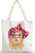 Canvas Tote Bag Aesthetic,Zoon Cow Dog Cat Tote Bag,Gifts for Women Canvas Tote Bags
