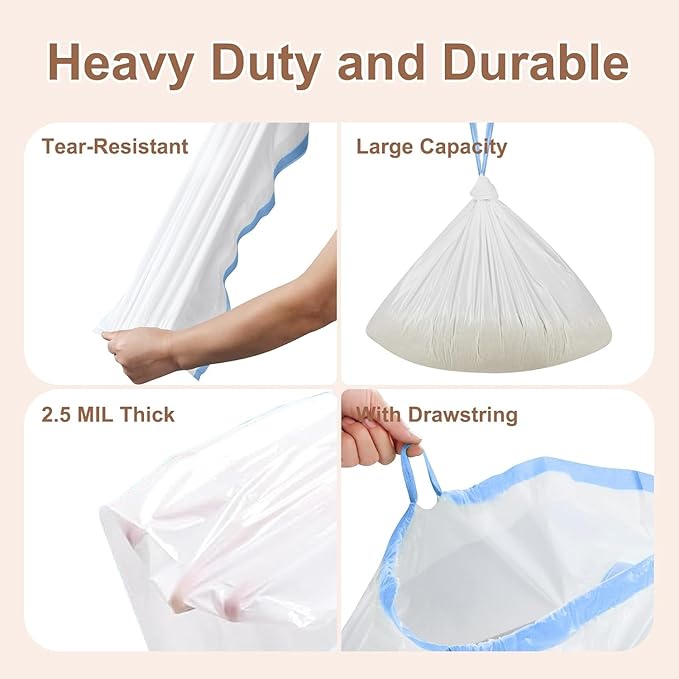 34 Pack Litter Box Liners Compatible with Safe Pets ScoopFree Crystal Pro Cat Litter Box, Large Cat Waste Poop Bags with Drawstring Heavy Tear-free- 37" x 13"