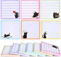 Sticky Notes 3x3 Cute Self-Stick Notes,6 Pack Funny Black Cat Notepad for Cat Lover Gift, Cute Cat Office Supplies, Easy Post Sticky Notes 480 Sheet Total
