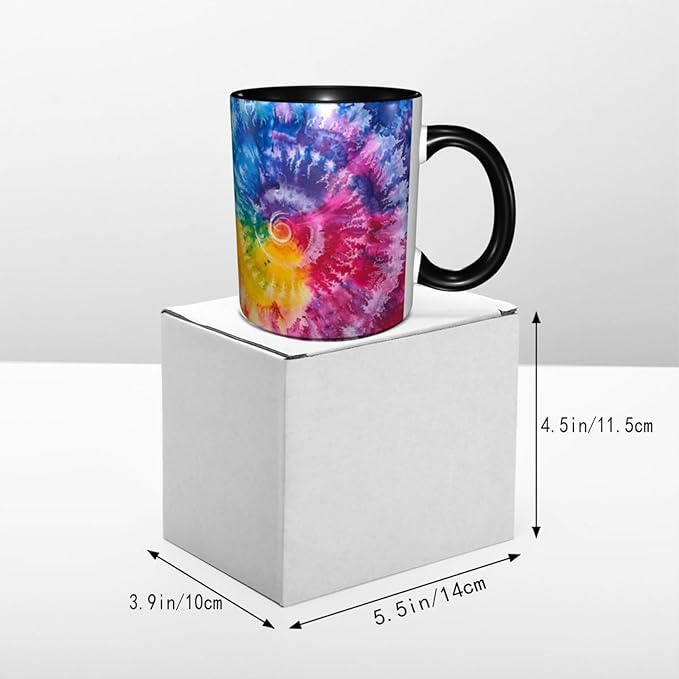 Tie Dye Coffee Mug Funny Ceramic Tea Cup With Handle Dishwasher Microwave Safe for Women 11oz Porcelain Mugs