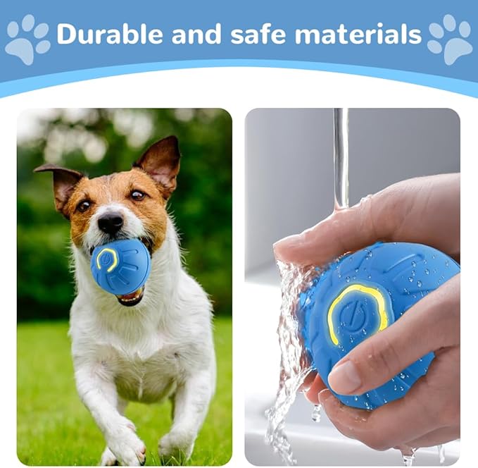 Interactive Pet Toy with Automatic Rolling, Motion Activated Ball for Dogs & Cats - Relieves Boredom, LED Flash (Orange) - No Wires, 2025 New & Enhanced