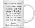 Andaz Press Personalized Funny Dad 11oz. Coffee Mug Gag Gift, Best Siamese Cat Dad, Scratch in Nuts and Run to You, 1-Pack, Custom Cat Lover's Christmas Birthday Ideas, Includes Gift Box