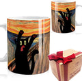 Famous Art Paintings Funny Cat Coffee Mug for Artist Art Lover Teacher Cat Lovers, Famous Picture Classic Vincent Aesthetic Canvas Mug Birthday Gift for Women Man (The Scream)