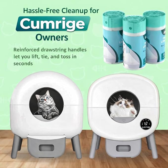 Cat Litter Liners Compatible with Cumrige Litter Box (M2) – 100 Count, Extra Thick, Heavy Duty