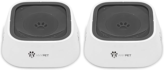 No-Spill Dog Water Bowl, Anti-Splash Pet Slow Drinking Water Feeder, Spill Proof Travel Bowls for Large Medium Small Dogs and Cats (Pack of 2)