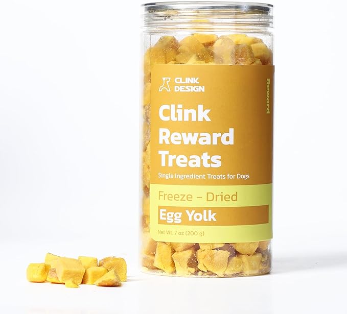 Clink Design Dog Training Treats, Training Treats for Dogs and Cats, Freeze Dried Single Ingredient Egg Yolk Snacks, 7oz
