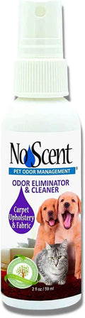 No Scent Carpet Upholstery & Fabric Furniture Spray Spot Cleaner for Wet Dog Smell, Cat Spray, Pet Odor, Urine, Poop & Secretions (2 Fl Oz / 59 mL)