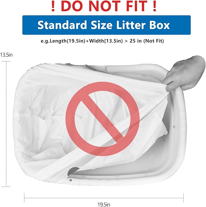 Self Cleaning Cat Litter Box Liners-20 Counts, Extra Thick Litter Bags for Automatic Cat Litter Box Robot with Drawstring Trash Bags