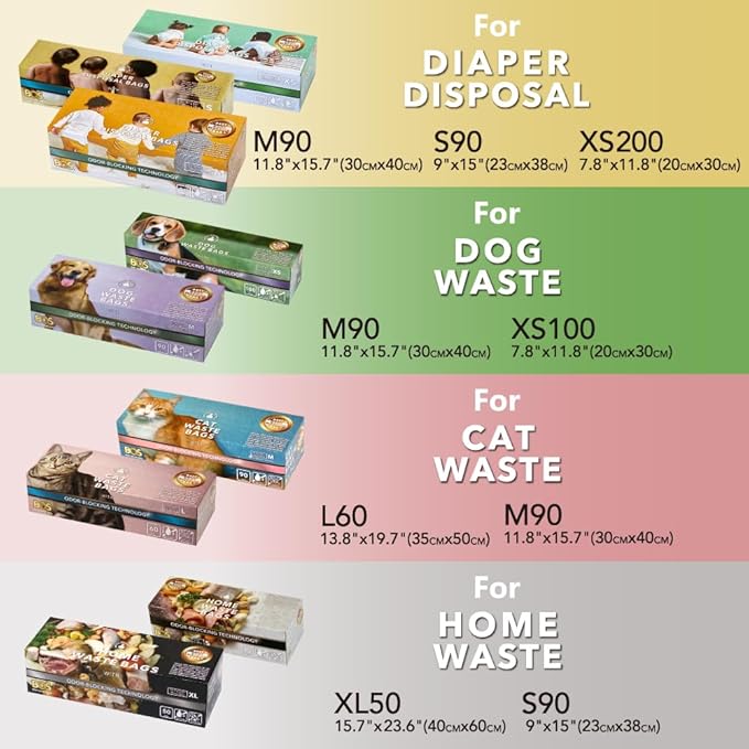 BOS Odor-Sealing Dog Poop Bags for Pet Waste - Disposal Doggy Bags - Scent & Smell Free (Pack of 1)
