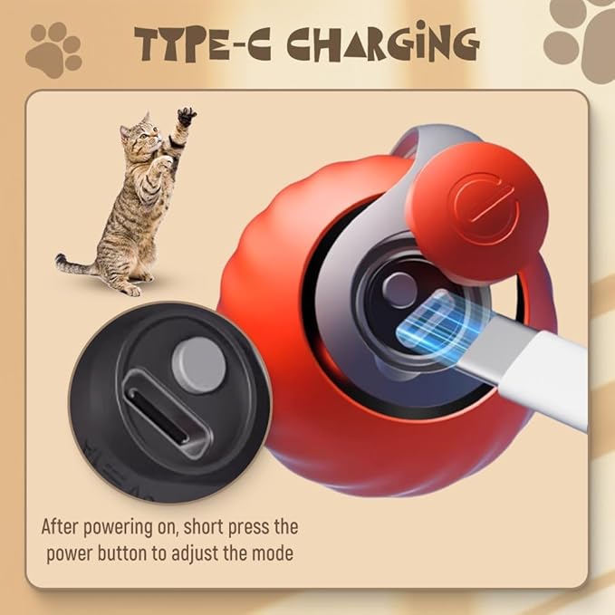 Speedy 3.0 Tail Cat Toy, 2026 New Speedy Tail Interactive Cat Toy for Indoor Cats, 2 Speed Adjustment- Automatic Moving Smart Cat Toys Ball with Tail for Bored Indoor Cats Dogs (Blue)