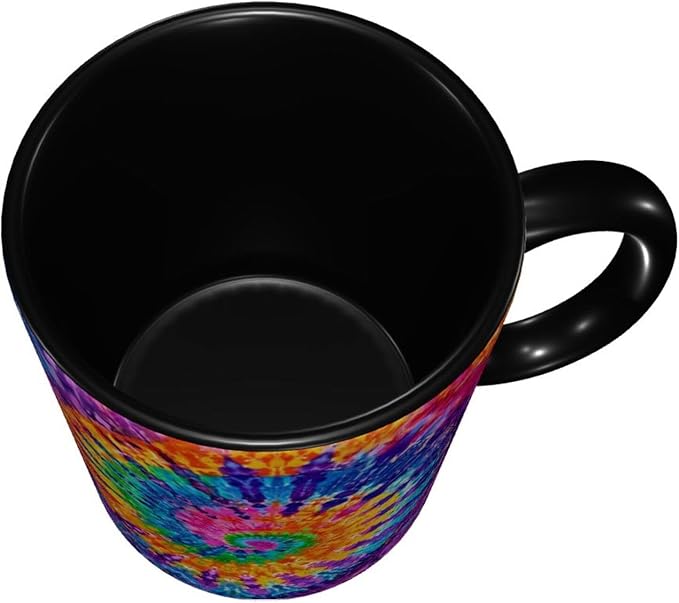 Tie Dye Coffee Mug 11oz Ceramic Tea Cup With Handle Funny Porcelain Mugs for Women Dishwasher Microwave Safe
