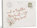 Retro Romantic Post Card Canvas Wall Art They Built a Life They Loved Print Painting Homey Wall Decor for Living Room Bedroom 8x10 Inches Framed