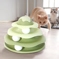 Cat Ball Track Toy, Cat Ball Tower, Multi-Level Design Cat Ball Track Toy, 3 in 1 Automatic Interactive Kitten Toy, Easy to Disassemble, Easy to Clean, Meet Your Cat's Exercise Needs (Green)