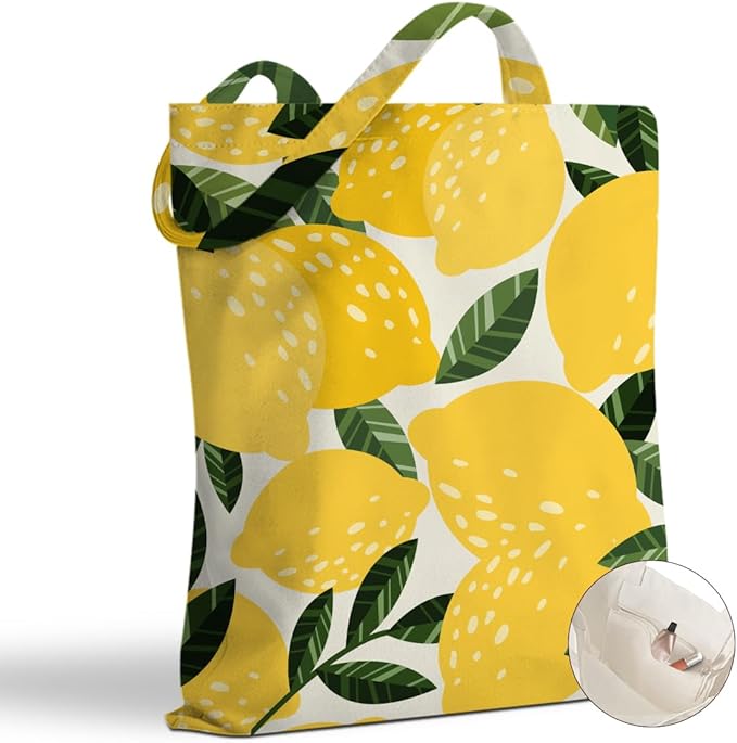 Hanamiya Na Tote Bag with Zipper Pockets, Tote Bag Reusable Shopping Grocery Bags Birthday Gifts for Women, Weekender Bags