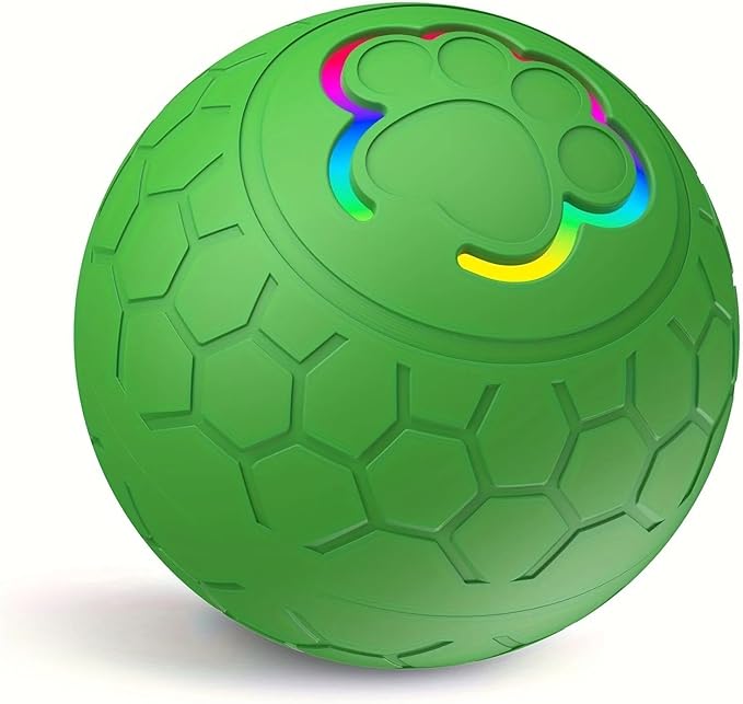 Smart Interactive Dog Toy Ball, USB Rechargeable Automatic Rolling & Bouncing Pet Ball with RGB Lights for Dogs and Cats