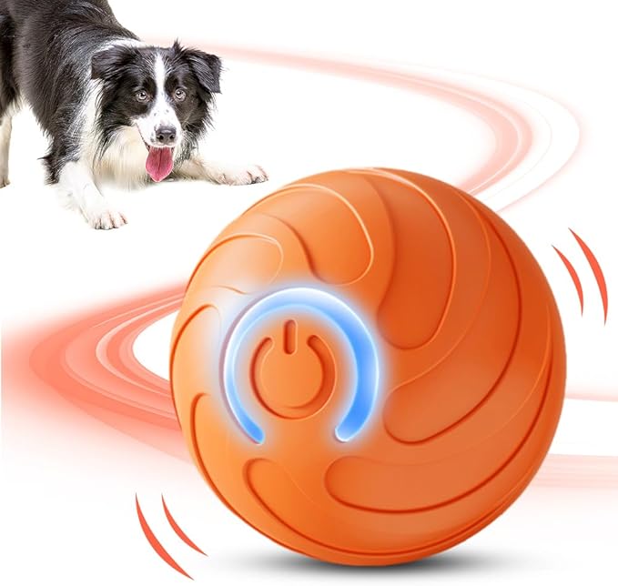 2025 New Vibrating Dog Ball, Automatic Moving Dog Ball, Pet Bounce Ball, Interactive Dog Toys, Viral Bouncing Ball, Shaky Ball Toy Rolling Ball Toys for Small Cats Dogs (s-Orange)