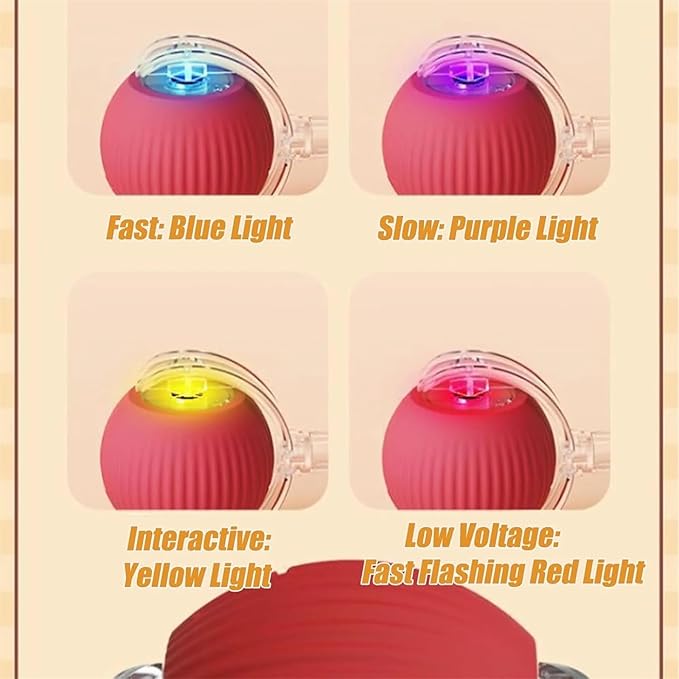 Vocal Dog Ball, Smart Motion Pet Ball, Interactive Cat Toys for Indoor Cats, Automatic Dog Toys, Rolling Balls Dog Toy, 360 Smart Automatic Electric DogBall Toy for Dogs and Cats
