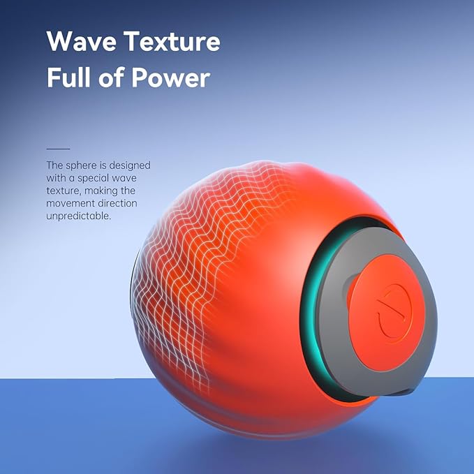 Sachie Indoor Pet Play, Automatic Moving Ball, USB Rechargeable Smart Ball, Two Speed Adjustment, with Replacement Tail (Mix 2pcs)