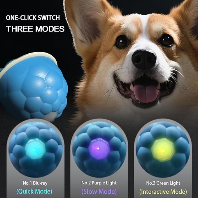 KumCinn Power Tail 2.0 Automatic Moving Dog Ball - Interactive Dog Toy | Self-Rolling, Motion Activated Electric Pet Ball to Keep Dogs Busy & Relieve Boredom (Suitable for All Dog Breeds)
