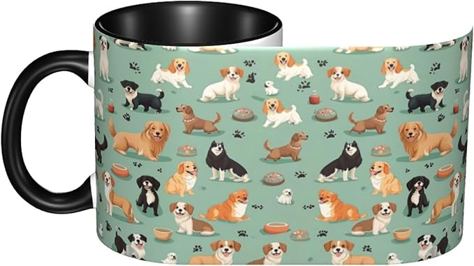 Dog Coffee Mug 11oz Ceramic Tea Cup With Handle Funny Porcelain Mugs for Women Dishwasher Microwave Safe