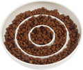 SLSON Cat Slow Feeder Bowl,Ceramic Slow Feed Cat Bowls Heavy and Shallow Wisker Stress-Free Pets Dish for Kittens Small Pets Wet Food,White