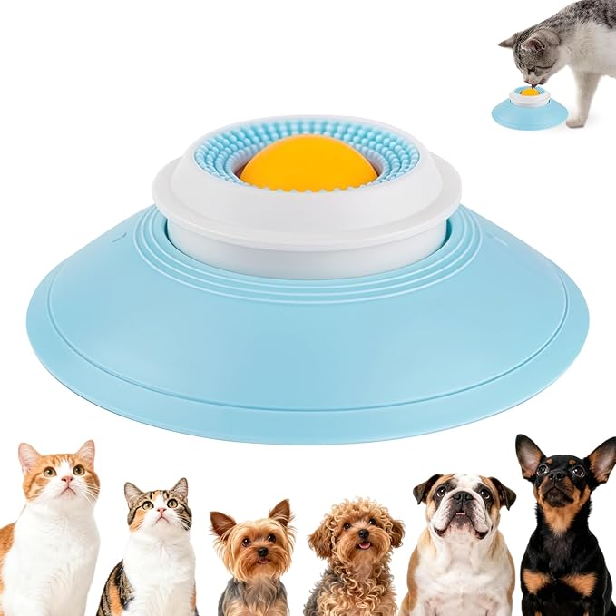 Dog Cat Licks Toys for Liquid Food, Pet Lick Bowl for Dogs and Cats, Anxieties Relief Slow Feeder Dog Lick Ball Treat Dispenser, Non-Slip Licking Bowl Enrichment Toys to Keep Them（1PC）