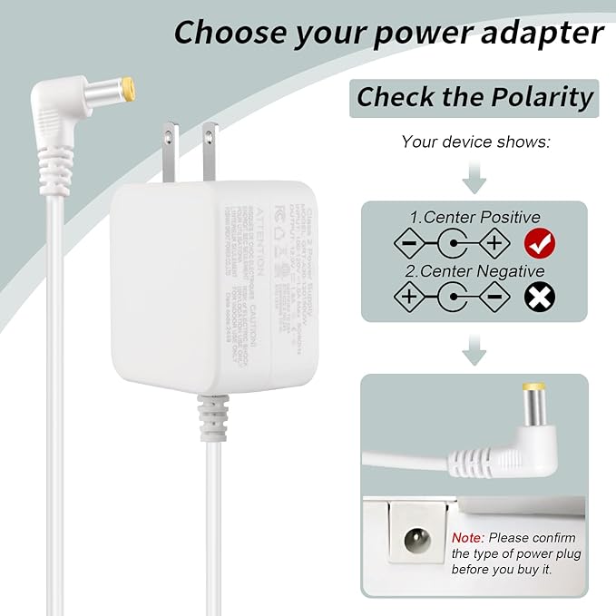 DuckSky 12V Power Adapter Replacement Part for 65L+9L Self Cleaning Cat Litter Box, White Charger, Compatibility Automatic Box