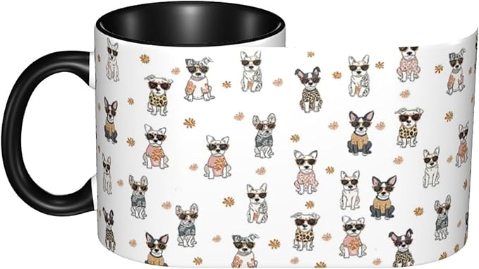 Dog Coffee Mug Funny Ceramic Tea Cup With Handle Dishwasher Microwave Safe for Women 11oz Porcelain Mugs