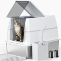 Stainless Steel Litter Box with Lid, XL Extra Large Metal Cat Litter Boxes for Big Cats Enclosed, Easy to Scoop with Scoop Set, High Sides Enclosure Anti-Urine Leakage Non-Sticky