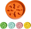 LE TAUCI PET Ceramic Slow Feeder Dog Bowls Small Breed, 0.5 Cups Dog Food Dish for Fast Eaters, Puzzle Bowl for Small Dogs and Cats, 5.5 Inch-Orange