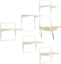 PawHut Cat Shelves for Indoor Kittens, Modern 6Pc Cat Wall Furniture with Adjustable Height Jumping Platforms and Hammock, Cream White
